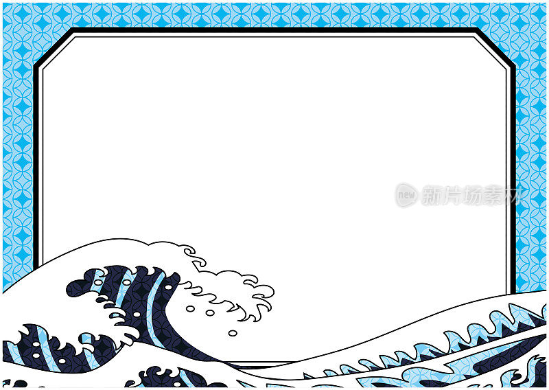 Ukiyo-e Japanese style wave background